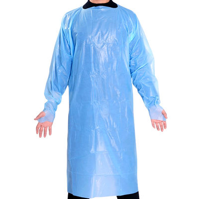 Robe jetable respirable de CPE, robes résistantes liquides d'isolement d'hôpital