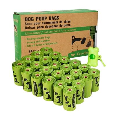 Sac imprimé biodégradable fait sur commande de déchets de chien de sac de dunette d'animal familier de sacs de poo de chienchien avec le distributeur