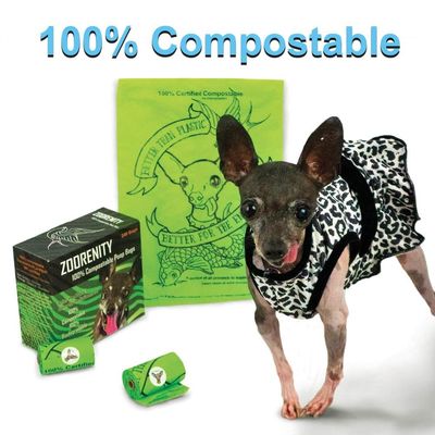 Produits compostables de 100% pour sac de déchets de preuve de fuite de sacs de dunette de chien de chiens le grand avec le support d'os