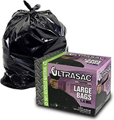 Plasticplace sacs de déchets de 55-60 gallons 1,2 revêtements résistants clairs de poubelle de mil 38 x 58 100Count