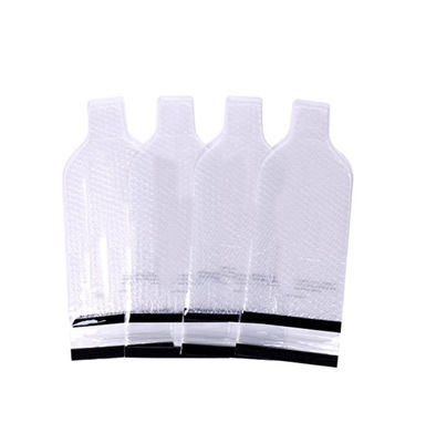 Sacs transparents de vin d'enveloppe de bulle, sacs en plastique de protecteur de bouteille de vin de PVC
