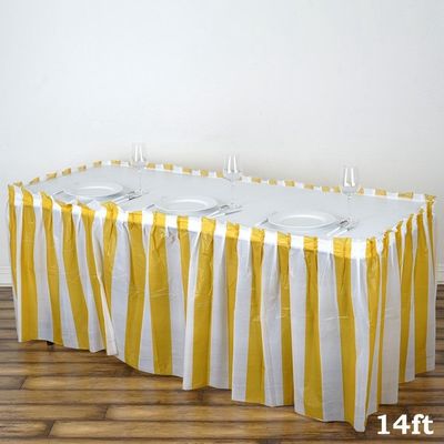 Tableau de buffet de polyester de modèle rayé bordant pour l'événement de épouser/Communauté