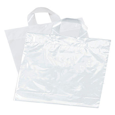 Sacs à provisions réutilisables de logo fait sur commande de couleur solide, sac mou en plastique de poignée de boucle