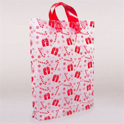 Sac en plastique imperméable adapté aux besoins du client au détail solide blanc de cadeau de taille de sac à provisions facile à porter avec une poignée