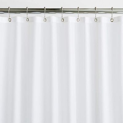 Rideaux en douche épais imperméables en plastique blancs de salle de bains de la vente en gros PEVA avec des crochets