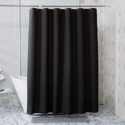 Rideau en douche jetable de bain du plastique PEVA de salle de bains de Walmart de couleur de Clear Black