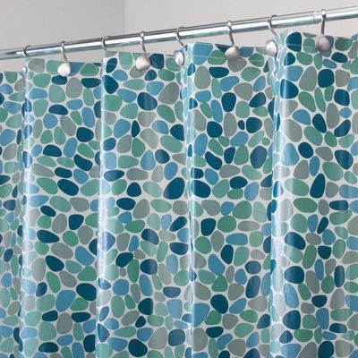 Rideau en douche en plastique de luxe de salle de bains de la fantaisie PEVA avec des crochets