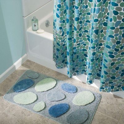 Rideau en douche en plastique de luxe de salle de bains de la fantaisie PEVA avec des crochets