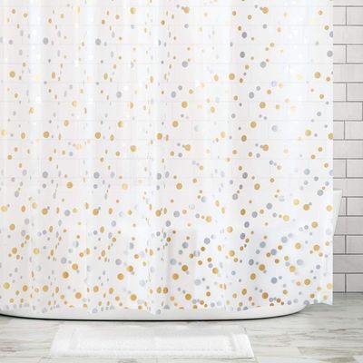 Rideau en douche en plastique jetable de salle de bains en gros de Walmart d'usine avec des crochets