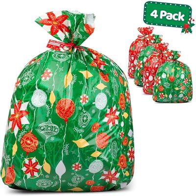 Concevez les sacs en fonction du client en plastique colorés d'enveloppe de cadeau pour l'emballage énorme de présent de Noël