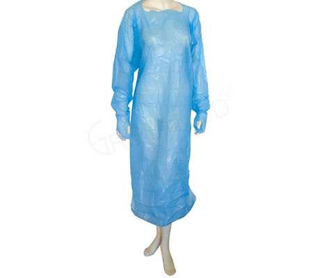 Longue robe de CPE de douille, vêtements de protection médicaux jetables légers