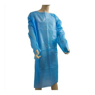Tabliers bleus de manteau de CPE de 10 paquets 45&quot; x 75&quot;. Polyéthylène jetable. Vêtements de travail à l'épreuve des liquides unisexes.