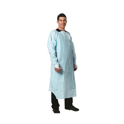Robe jetable de CPE de robe d'isolement de tissu utilisée par hôpital avec de longues douilles