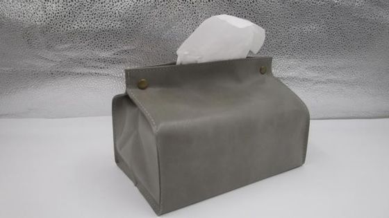 Le support en cuir de relief de tissu de boîte de tissu de voiture pour des tissus, les sacs de déchets et la pluie enduisent le petit et léger cuir de haute qualité