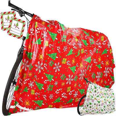 la gravure 2mils imprimant le vélo de Noël met en sac pouce 60x70 avec des étiquettes de cadeau
