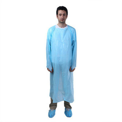 Robe jetable respirable de CPE, robes résistantes liquides d'isolement d'hôpital