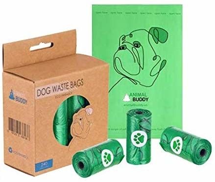 Sacs écologiques entièrement dégradables de Poo de déchets d'animal familier de sac de dunette de chien avec le distributeur