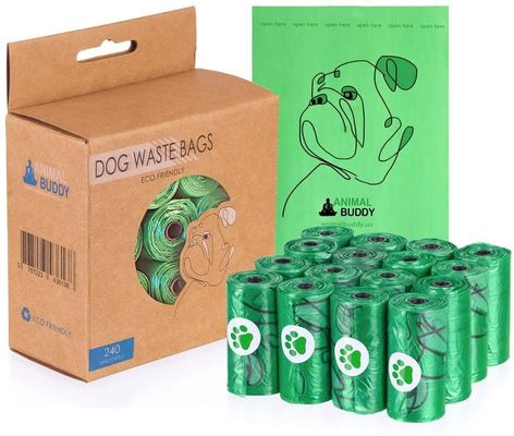 Sacs écologiques entièrement dégradables de Poo de déchets d'animal familier de sac de dunette de chien avec le distributeur