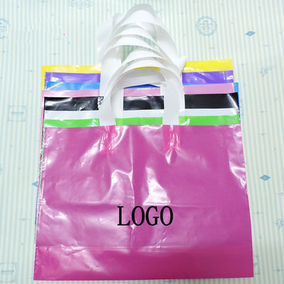 Sacs à provisions en plastique faits sur commande colorés, sacs d'épicerie réutilisables avec des poignées