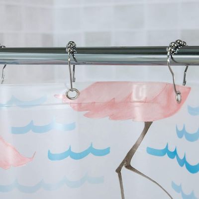Le rideau PEVA jetable en revêtement de douche de flamant imperméabilisent les rideaux en douche en plastique de salle de bains épaisse