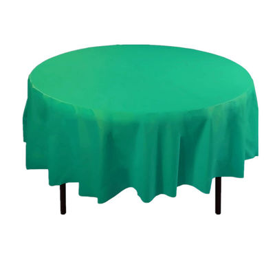 Nappes en plastique jetables écologiques, couvertures jetables en plastique de table ronde de PEVA