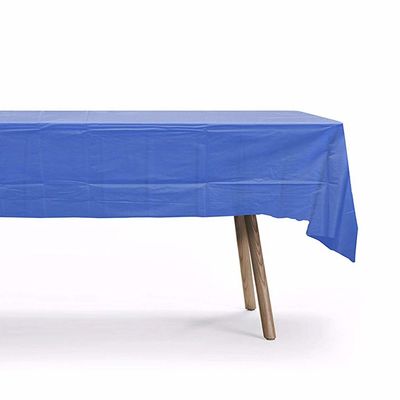 Bleu - la couverture en plastique jetable de Tableau imperméabilisent 54 x 108&quot; nappe de place pour les Tableaux carrés
